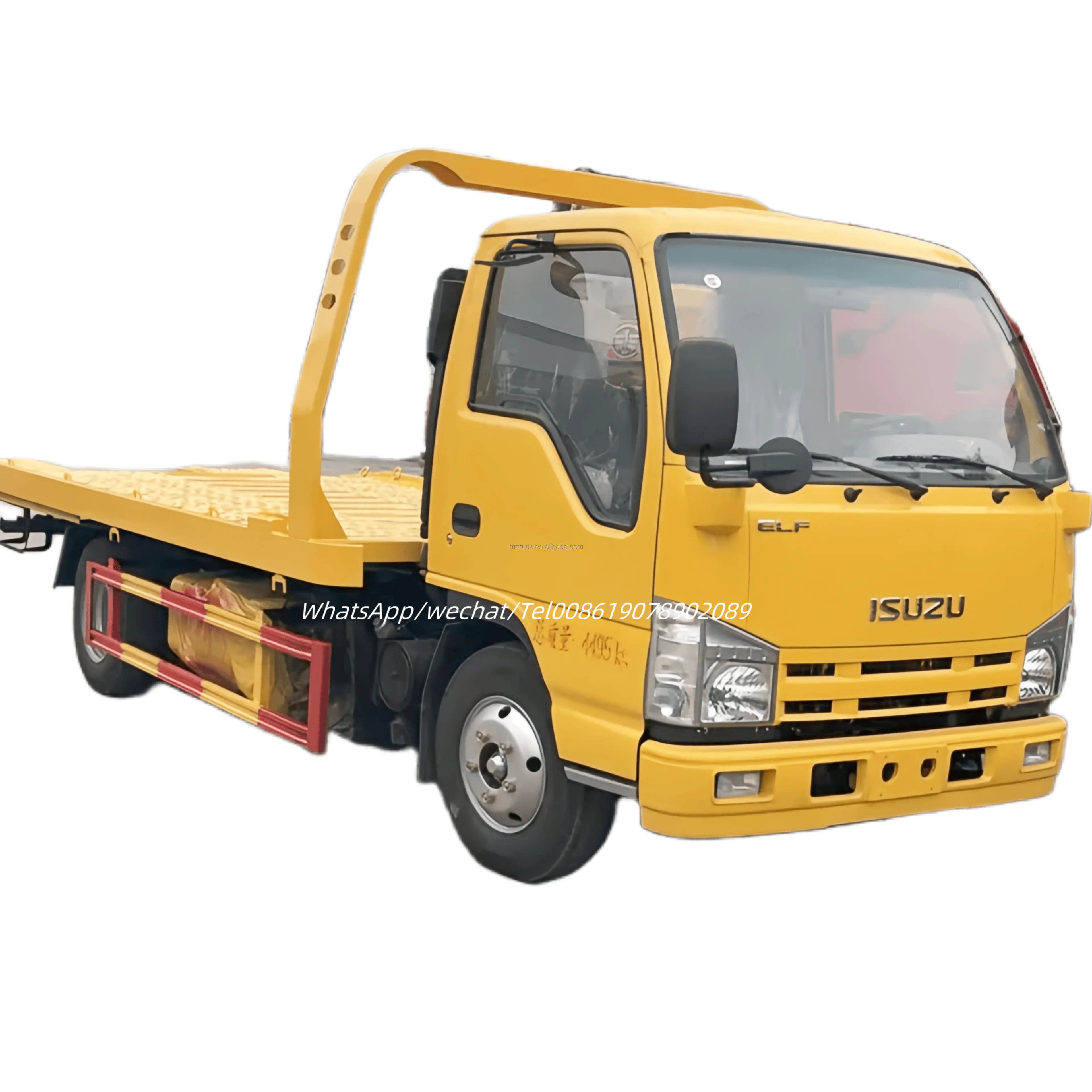 Winch 6 tons flatbed trailer direct road wrecker transporter recovery rollback road rescue platform transport crane truck