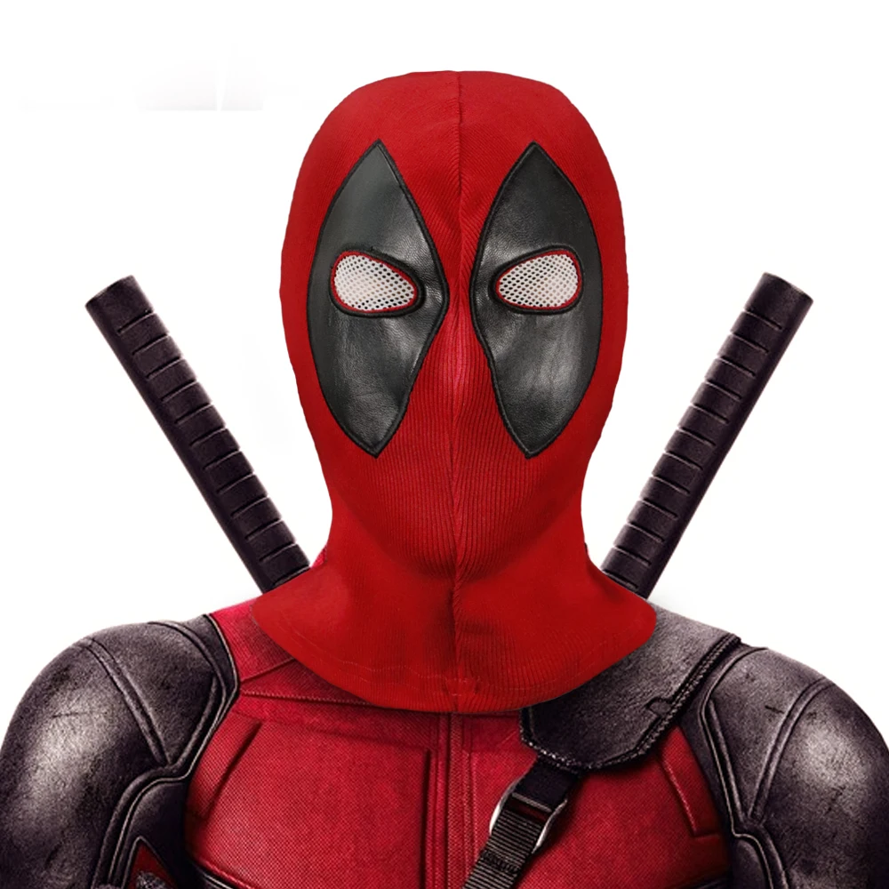 Molezu OEM/ODM Deadpool Flexible Knitted Fabric Full Head Mask Halloween Cosplay Deadpool Tights Hood Party Masks For Adults