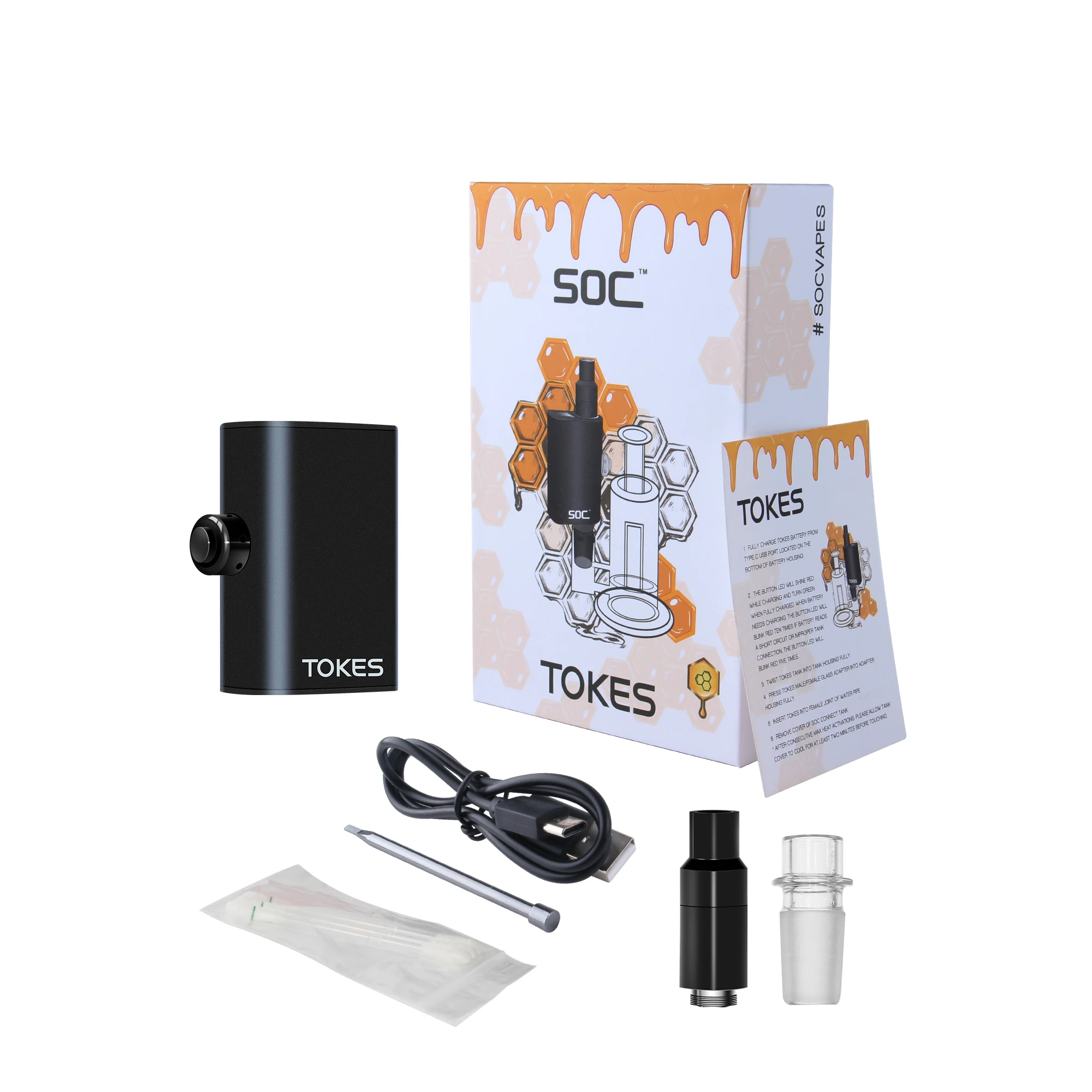 Newest wholesale wax vaporizer SOC TOKES vaporizer starter kits OEM available