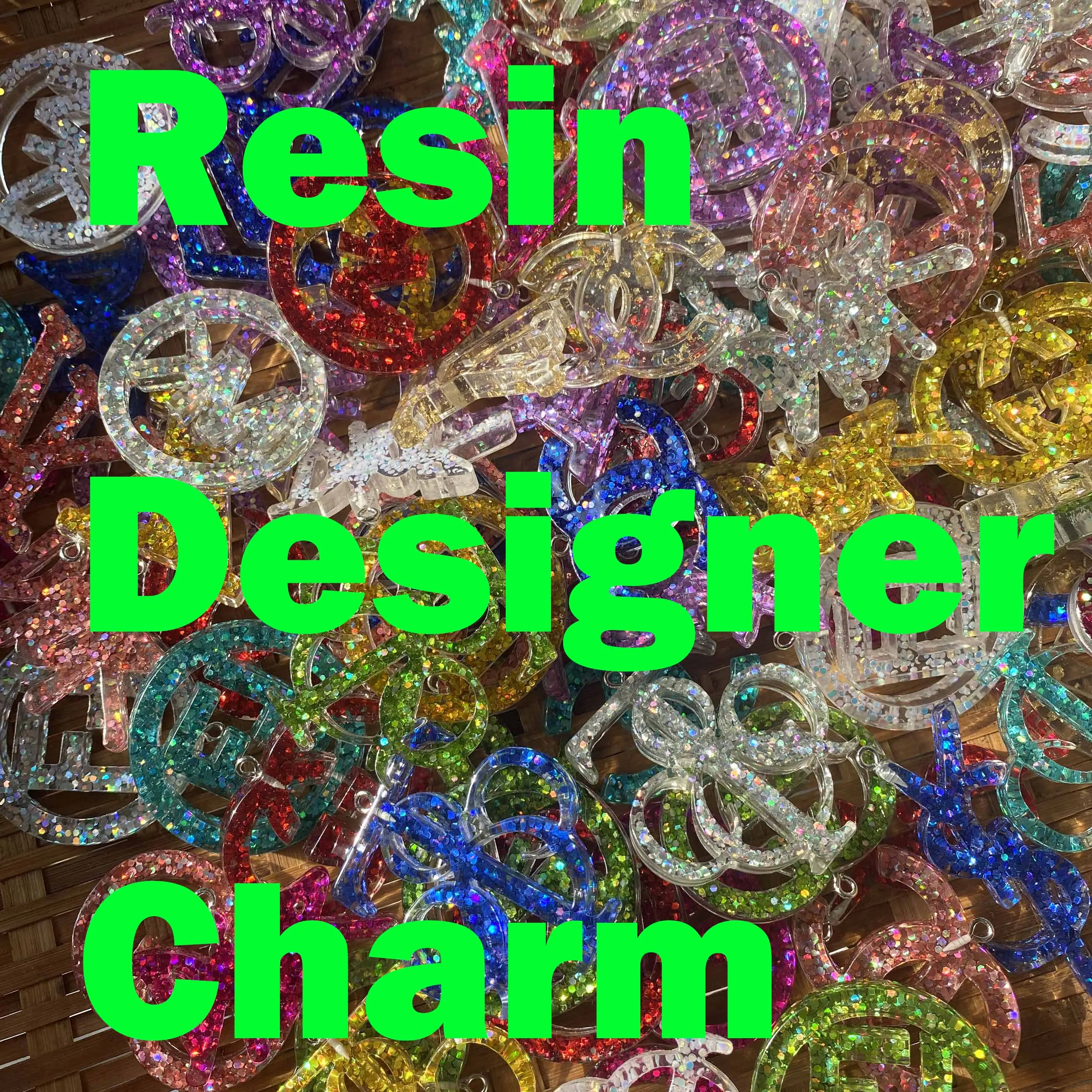 2023 bling bling Shiny color Flat Back Resin designer Charms Pendants For Jewelry Making