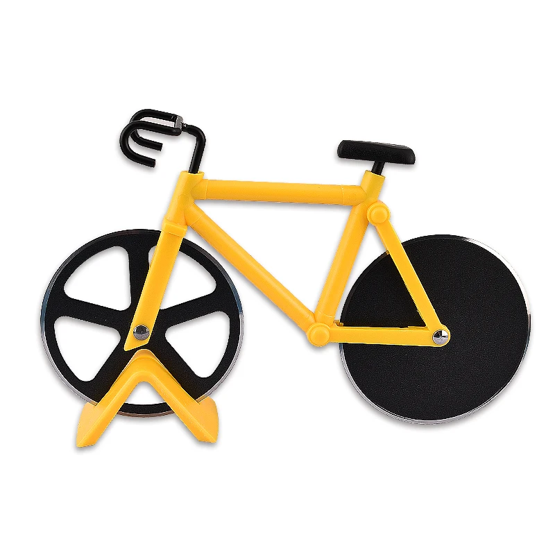 wholesale Bike shape Creative Pizza Knifer Oven Tools Cuter Steel Round Multi Dough Blades Knife Roller pizza cutter