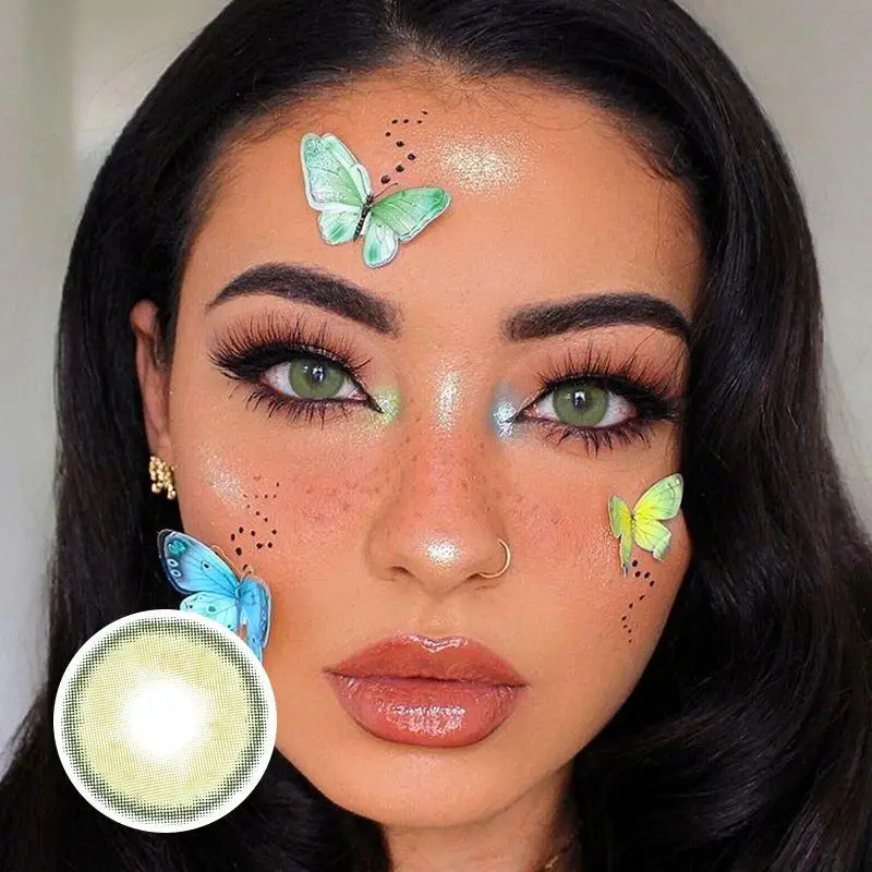 Sorayama green ME64 Wholesale colored natural cheap color soft eye contacts lenses private label contact lenses