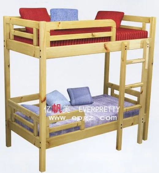 Kindergarten Home Furniture Eco-friendly Twin Colorful Wooden Kid Bunk Bed
