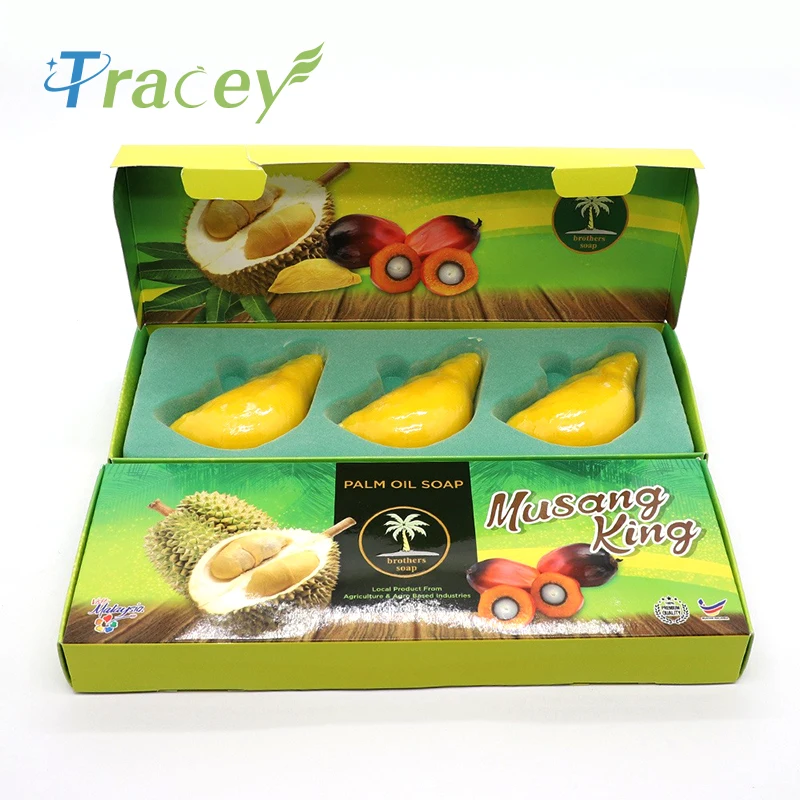 Malaysia Cardboard 3pcs Palm Oil Soap Natural Soap Bars Bath Body Gift Pack Cartoon Shape Soap For Home