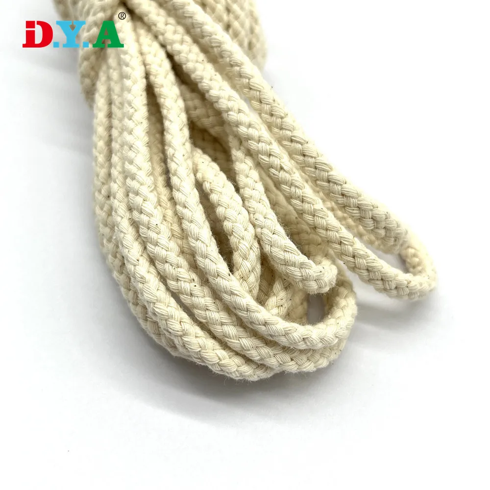 Colored Cord Braided 9mm 20mm Round Roll Drawstring Hoodie Cord Cotton Rope For Crochet And Gift Baskets