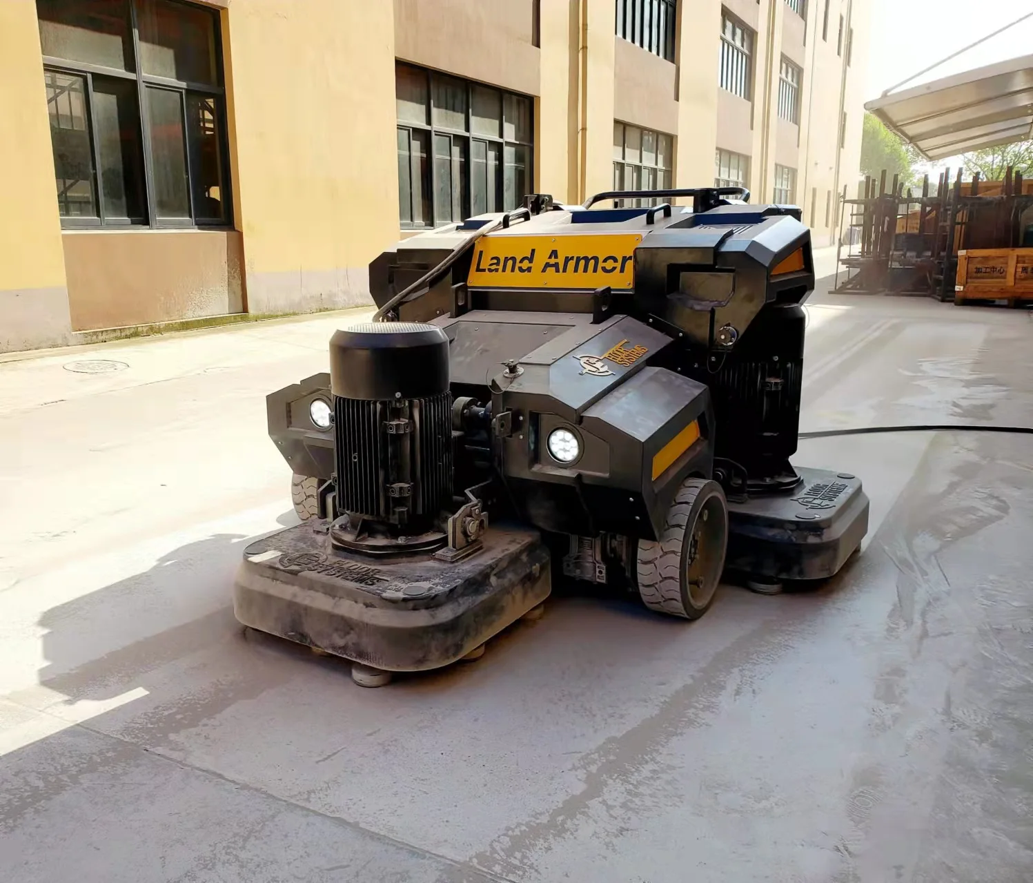 Land Armor remote control big driving concrete grinder floor polishing machine JS Floor Systems