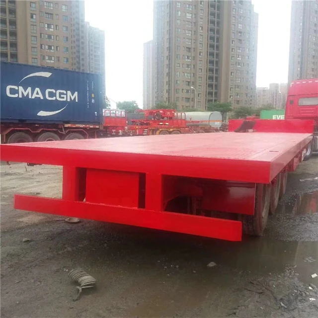 Second hand Good Quality 40ft trailer container flatbed used truck trailer full trailer low price for sale
