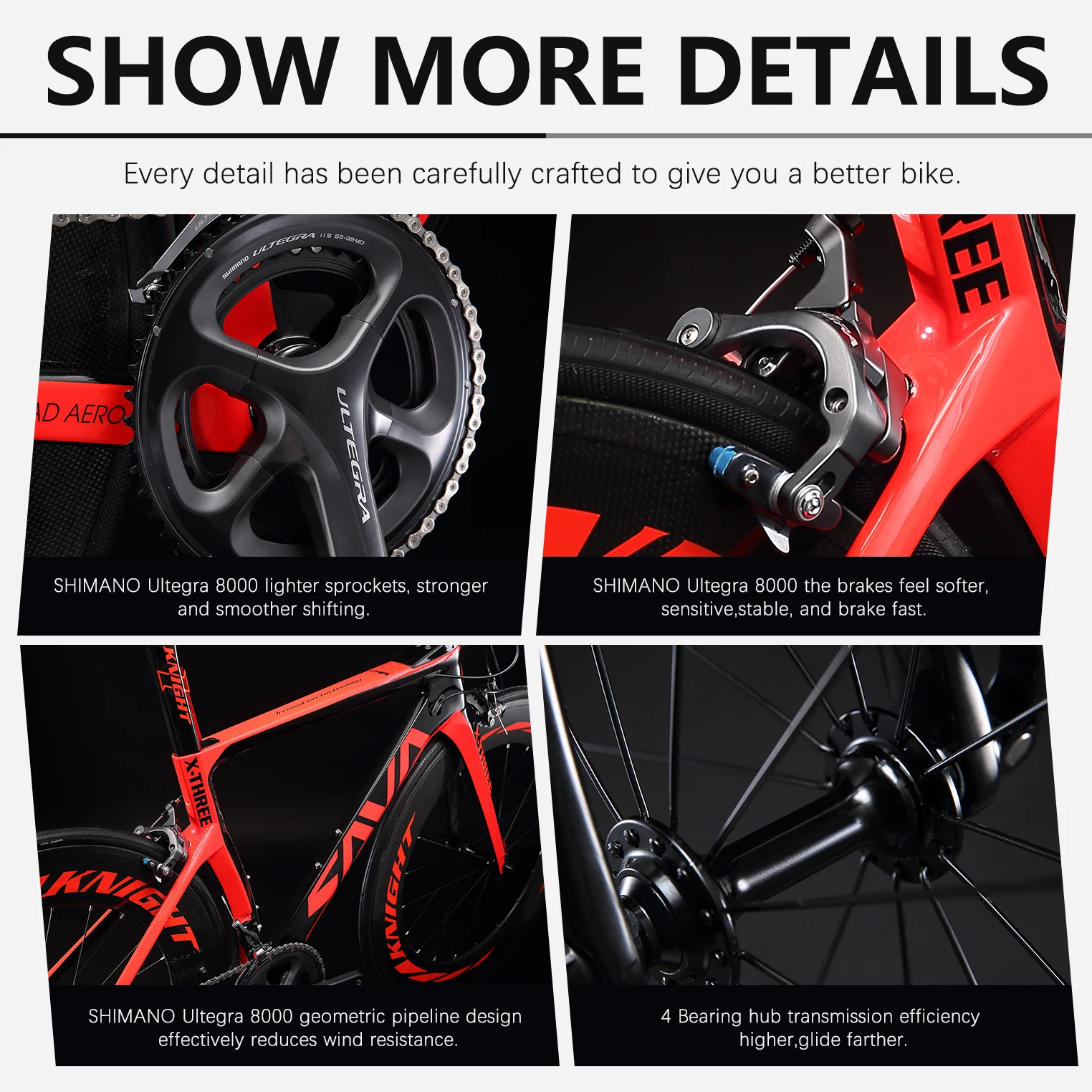 DOOR TO DOOR EU WAREHOUSE DELIVERY SAVA carbon fiber road bike 700C carbon fiber bike and SHIMANO Ultegra R8000 22 speed bike
