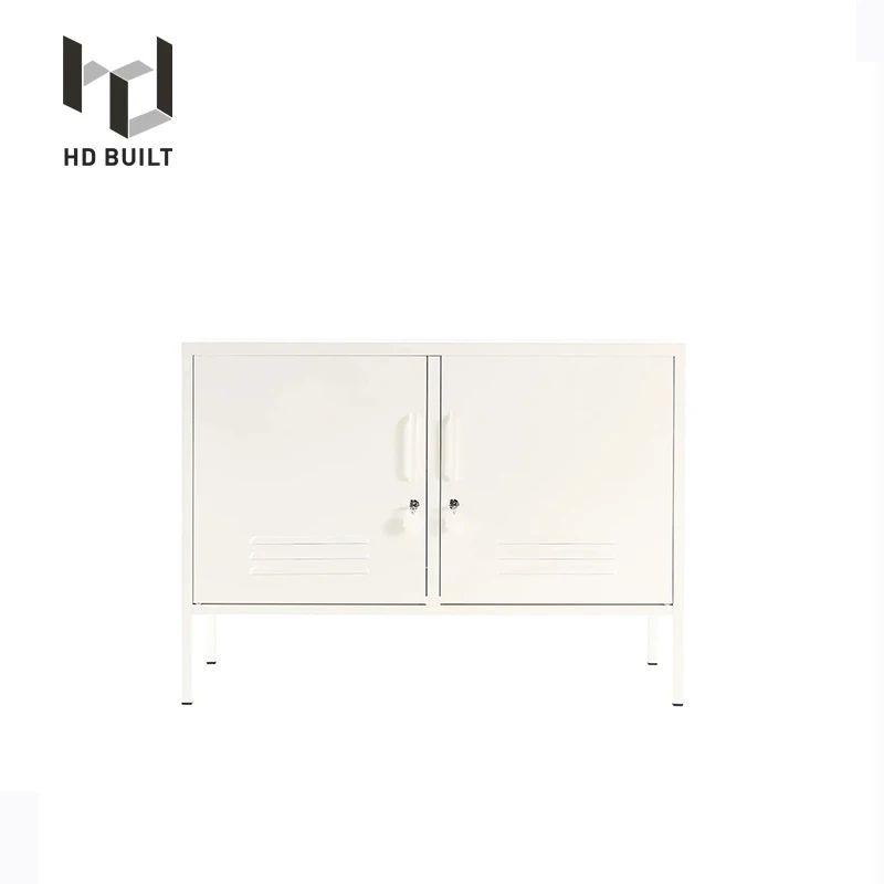 Modern Industrial Iron TV Cabinet 2-Door Wall Storage for Bedroom or Hotel Live Room Furniture