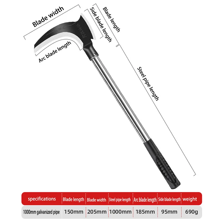 Dual-function weeding agricultural gardening tools carbon steel farm tools sickle mowing sickle agricultural mowing sickle