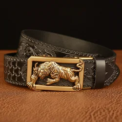 Genuine Leather Belt Casual Buckle  Mens Belts Genuine Leather Luxury Fashion Jeans Mens Leather Belt