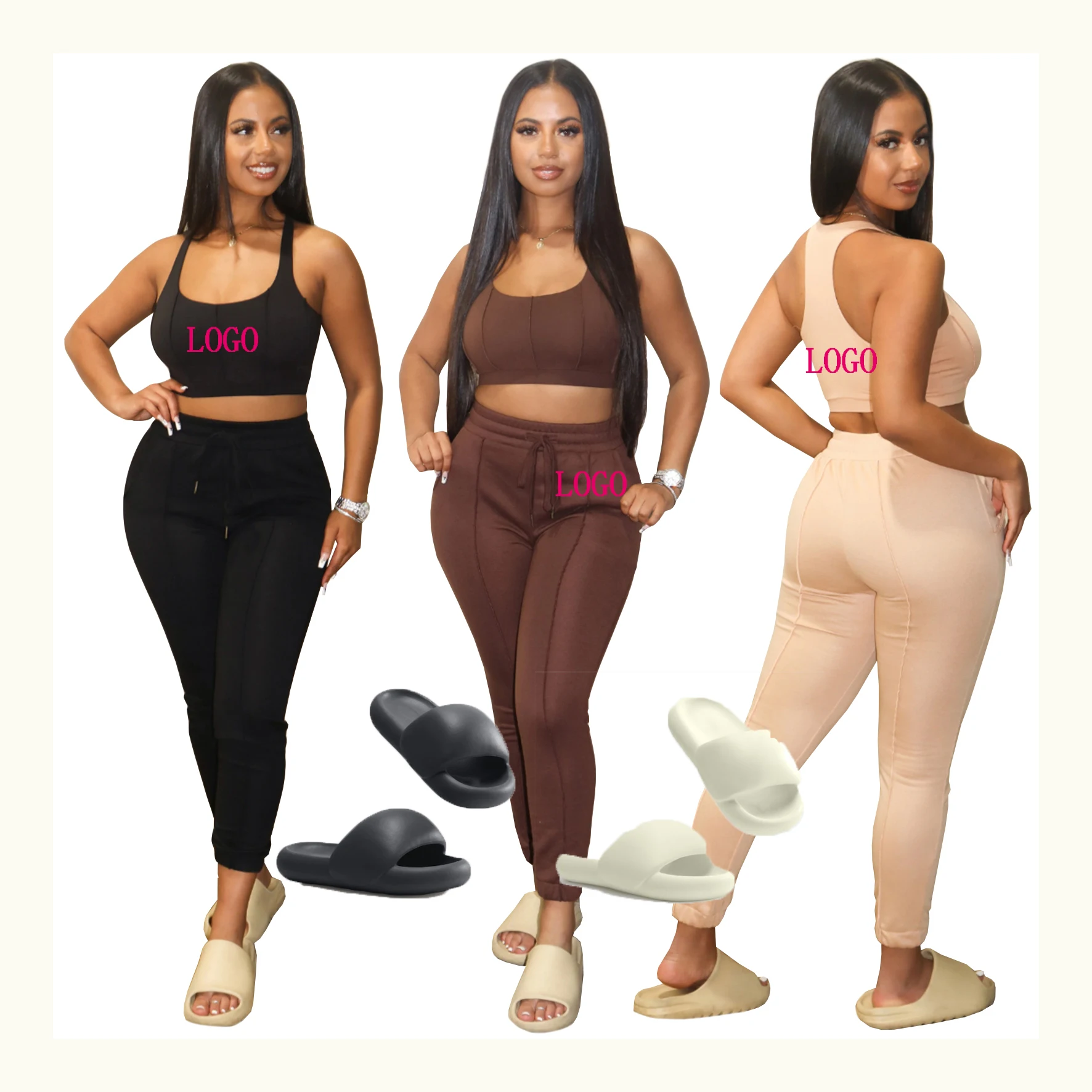 2022 Casual Knit Outfits Designer Clothes Luxury Tracksuit Clothing Lounge Wear Sweatsuit 2 Piece Pants Jogger Sets For Women