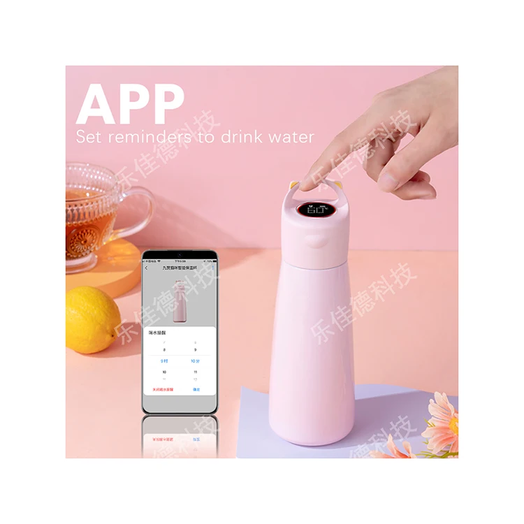 Customized direct drinking smart water bottle stainless steel thermo bottle portable sealed led digital display water bottle