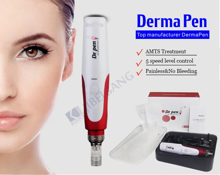 Digital 5 levels Ultima N2 microneedling derma pen rolling stamp electric dermapen with 11 / 16 / 24 / 36 / 42 pins nano needle