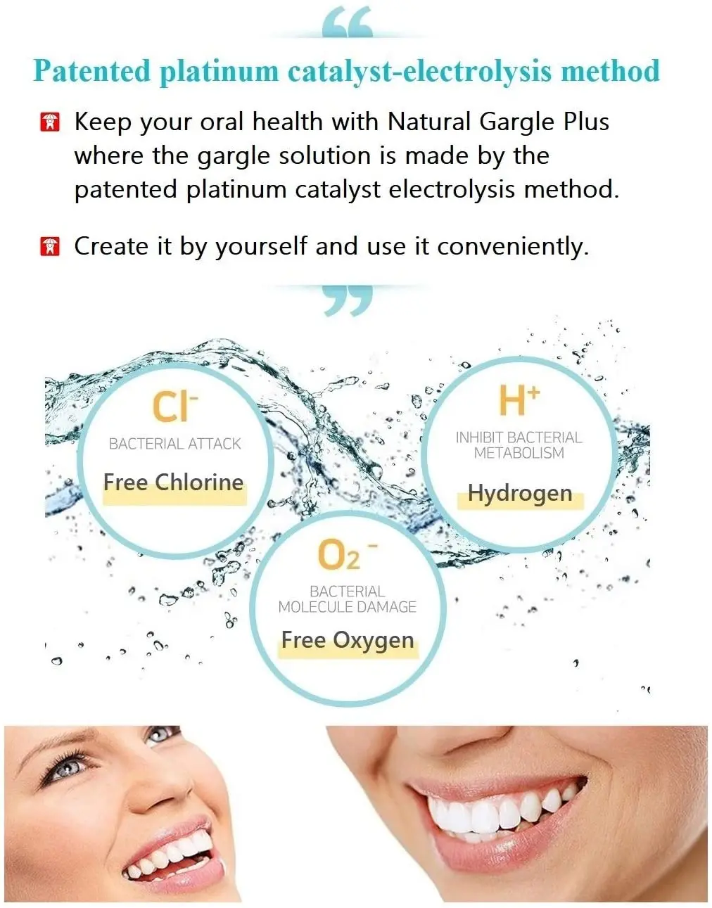100% Safe Natural Eco-Friendly Dental Care Implant Korea Permanent False Oral Clean Professional Ebioteco Natural Gargle Plus