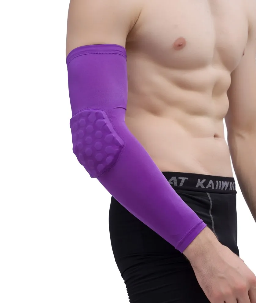 Hot sale Anti collision Basketball Arm Guard Honeycomb Long Elbow Pads