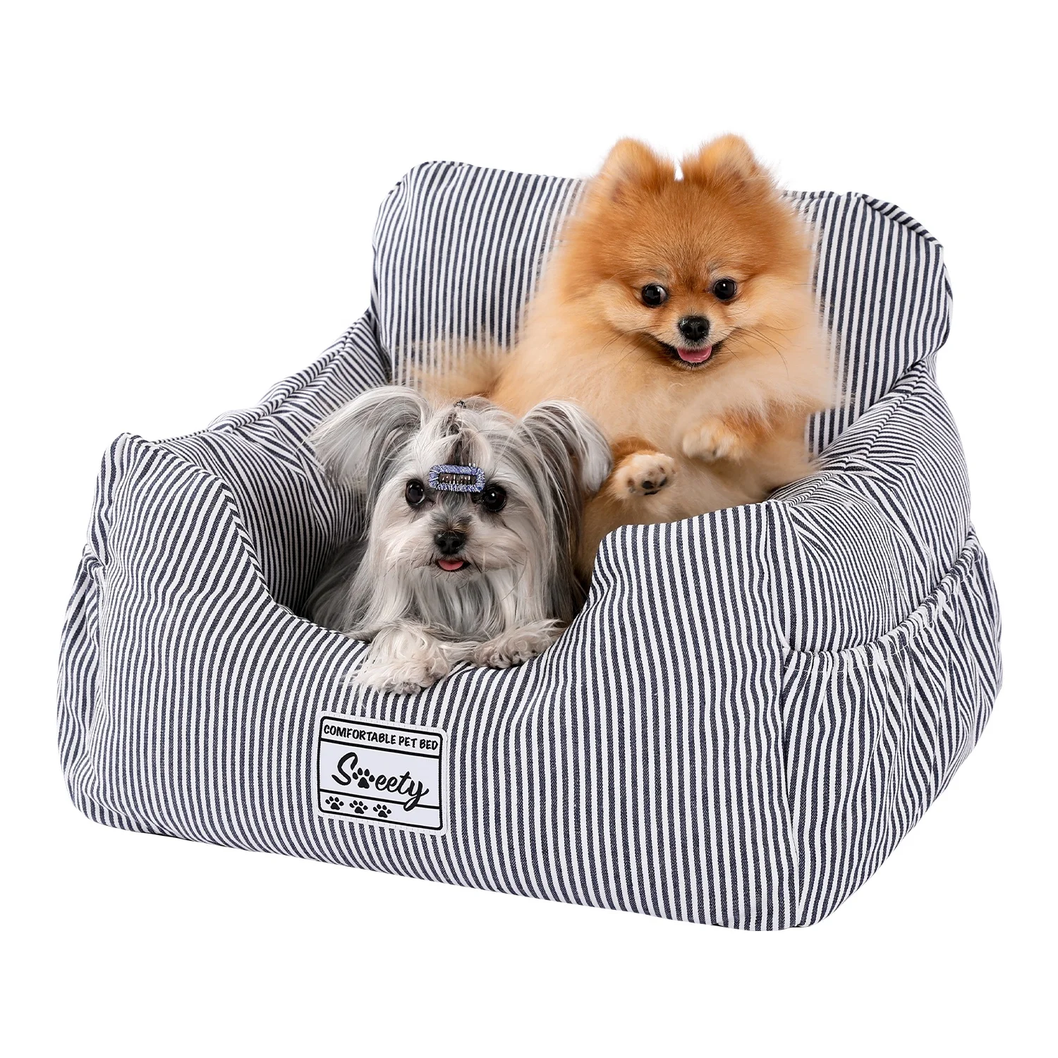 Drop Shipping Pet Sofa Bed Cat Dog Car Seat Bed with Safety Belt and Removable Cushion