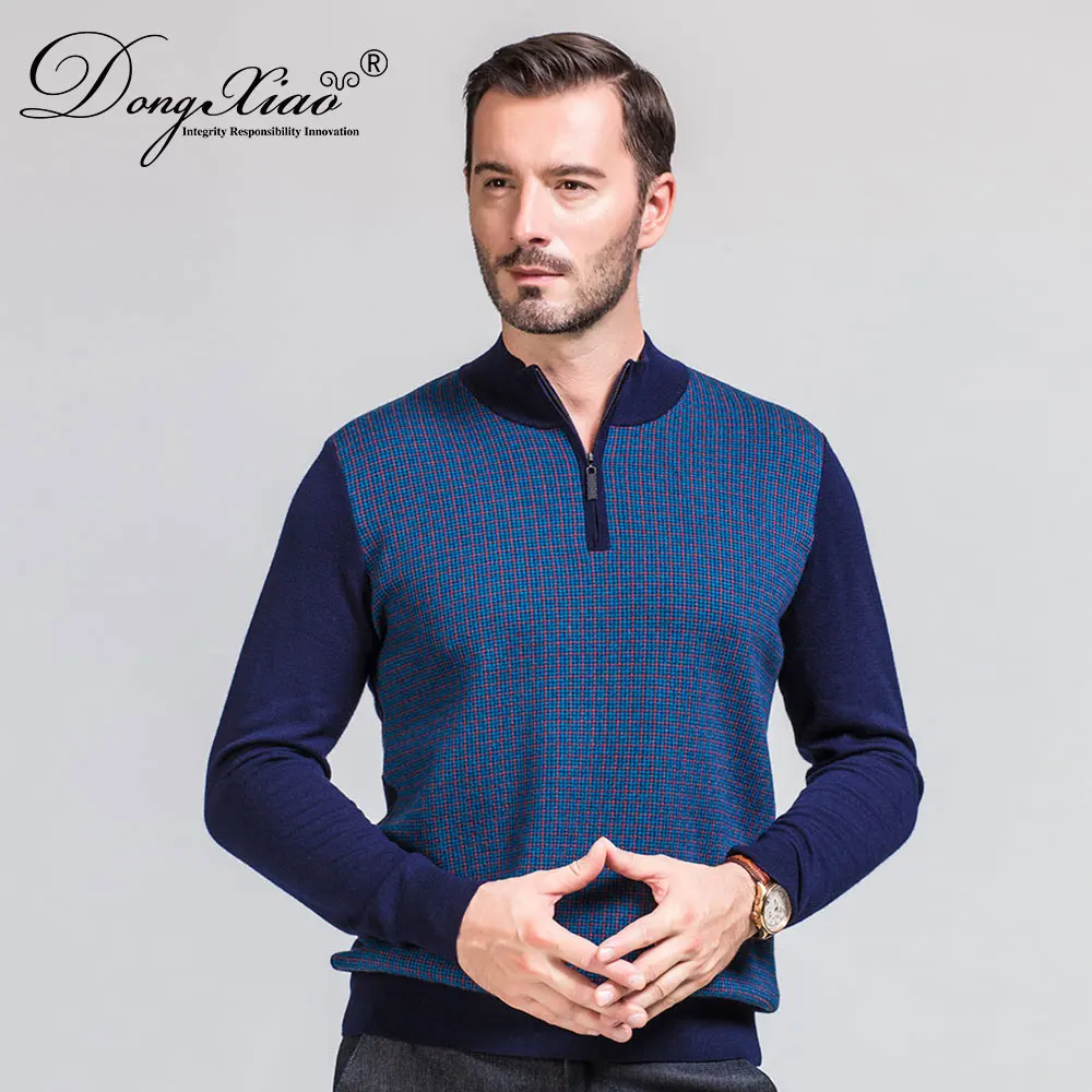 OEM Men Sweater Polo Neck Style Knitted Man 100% Cashmere Pullover