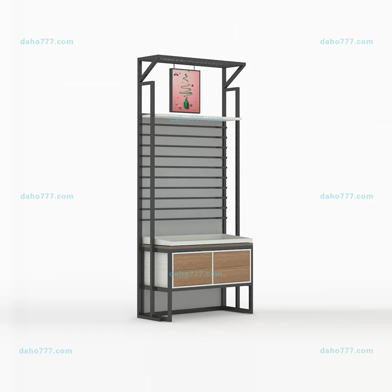 New Design Wooden Gondola Standing Cheap Jewelry Display Racks With Cabinet Wall Steel Department Store Display Shelf