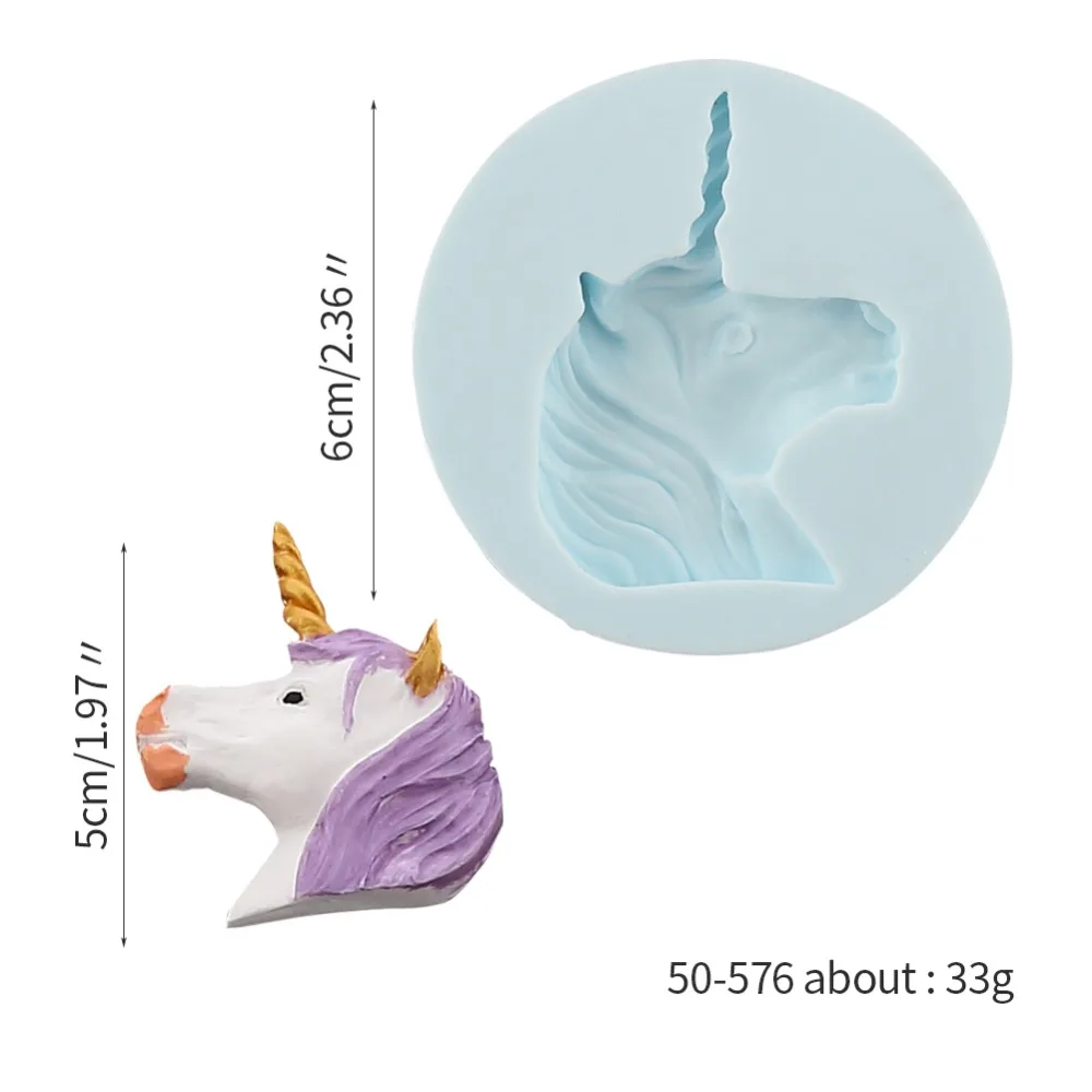 Cartoon Character Unicorn Horse Animal Soap Silicone Mold Chocolate Cake Decoration Tool Baking Gumpaste Mold