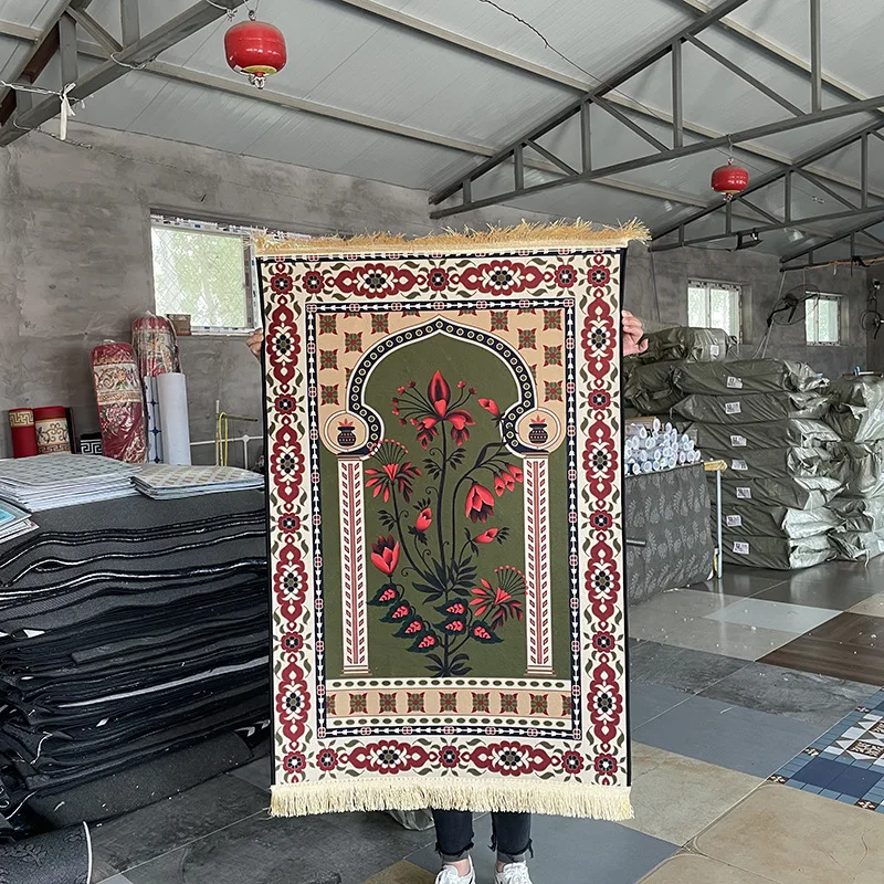 MU Professional manufacturer saudi arabia muslim prayer mat made custom color wholesale turkey prayer mat for living room