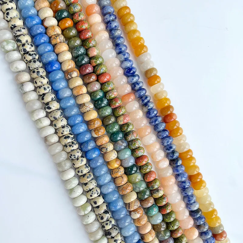 Brave Lightnatural Abacus Stone Diy Jewelry Making Aventurine Crystal Jade Beads 6mm 8mm Natural Loose Gemstone Beads