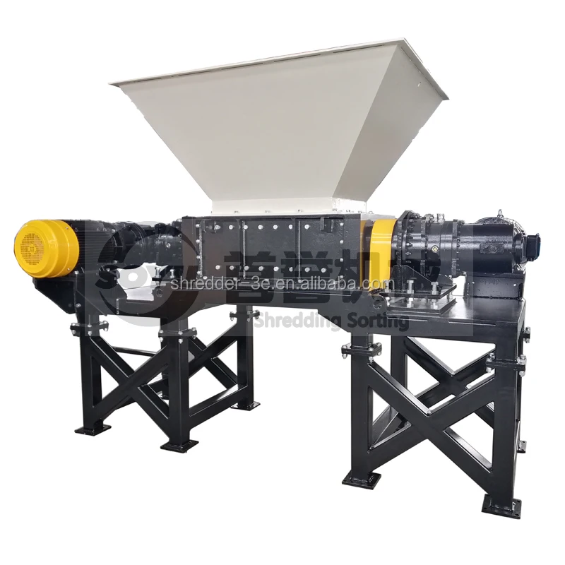 Double Shaft Waste Shredder for Plastic Metal Paper Wood Used Condition PE Twin Shaft Crusher Scrap Metal Wood Shredder for Sale