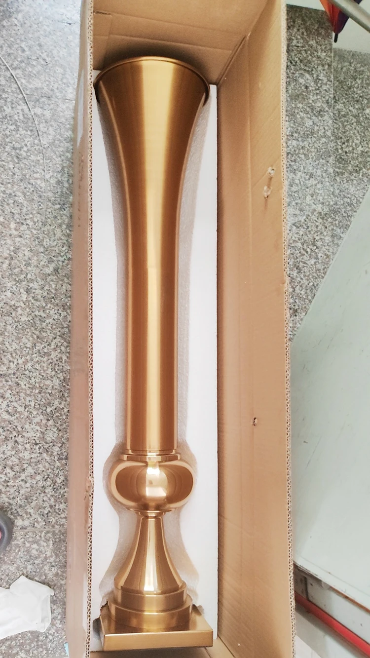 Hot Sale Large Wedding Metal Flower Vase Centerpieces Table Decorations Tall Gold Metal Vase