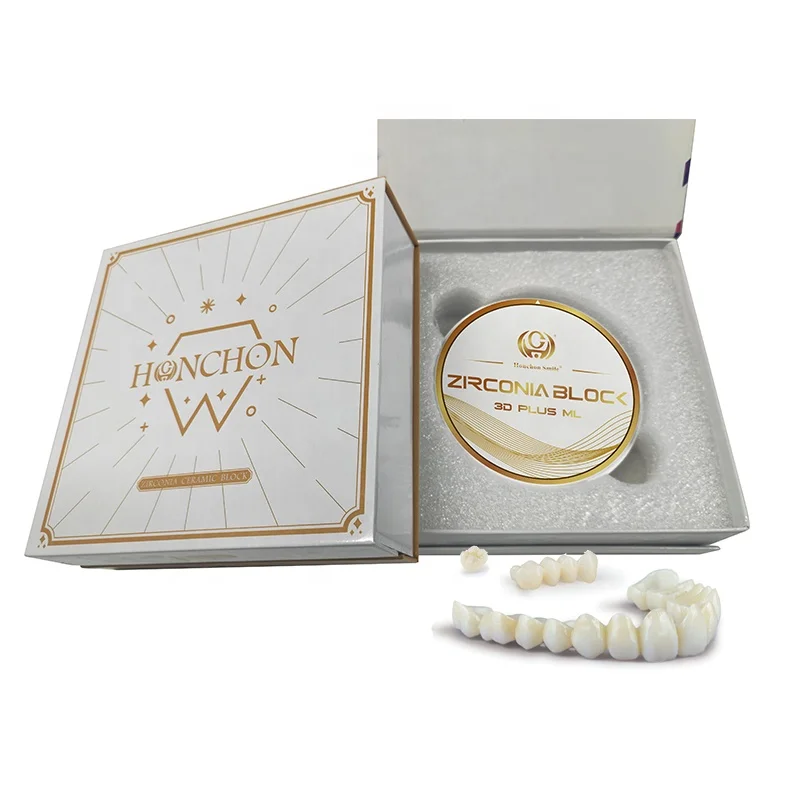 Honchon 3D Plus Multilayer Zirconia Dental Block Crowns Implant Tooth Material Item Disc Zircon Block Lab Dental Cad Cam