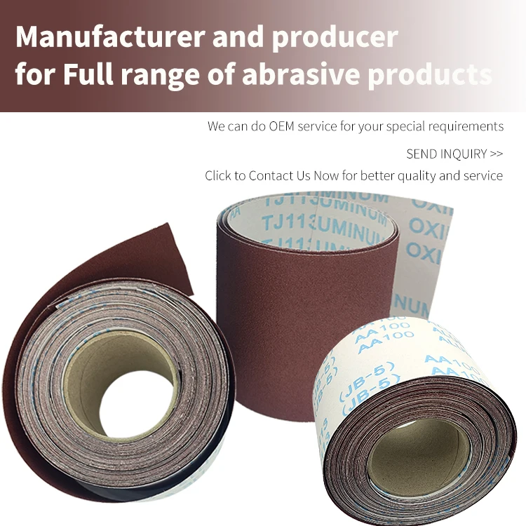 sand cloth rolls 200mm x 50m  Wood polishing aluminum oxide 80 grit sanding rolls color red abrasive cloth roll