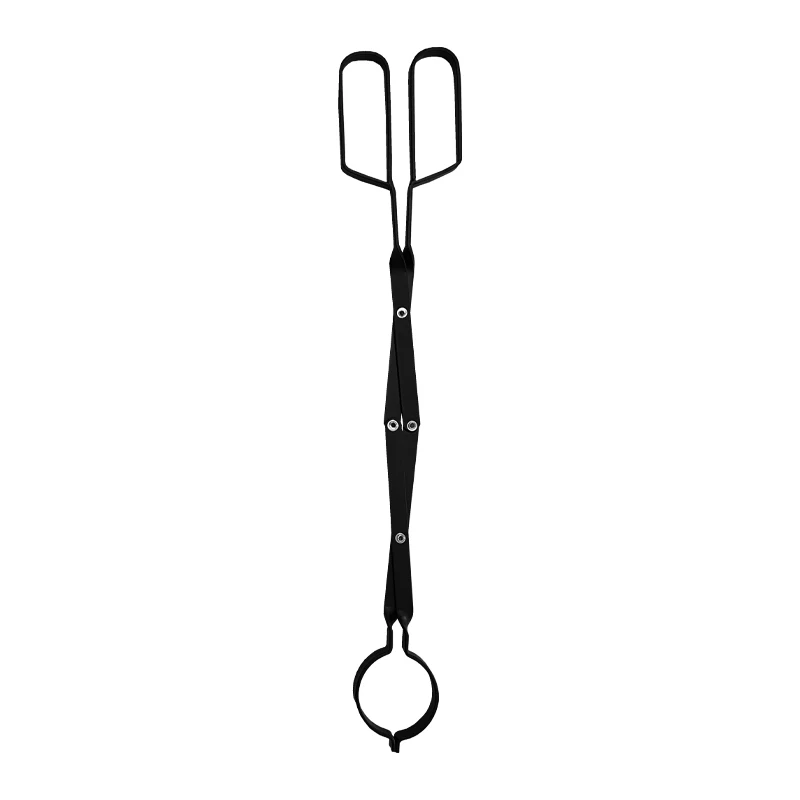 VODA Iron Fireplace Tongs and Log Grabber with Stainless Steel Handle