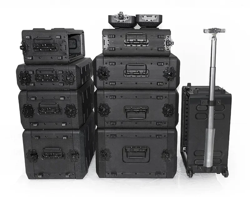 2U 4U 6U 8U 10U PE Rack Flight Case / Plastic Rack mount Case / Ampt cases for sale