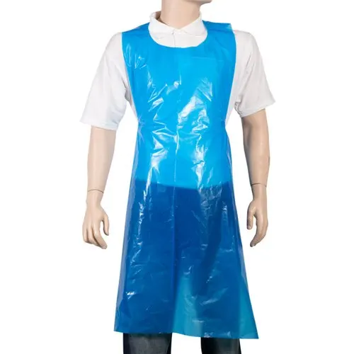 Custom print logo personalized cleaning uniform housekeeping pe cpe blank pinafore aprons waterproof for restaurants server