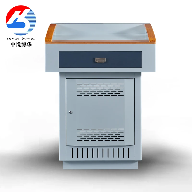 Multimedia Digital Podium School Electronic Podium Table Classroom Steel Central Control Lectern