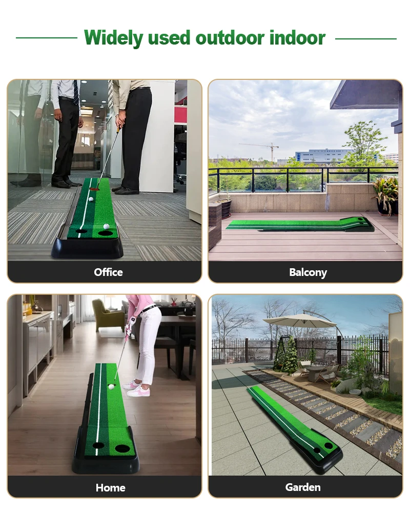 High Quality Wholesale Custom Logo ABS Golf Putting Trainer Golf Practice Mat with Auto Ball Return Function for Mini Game