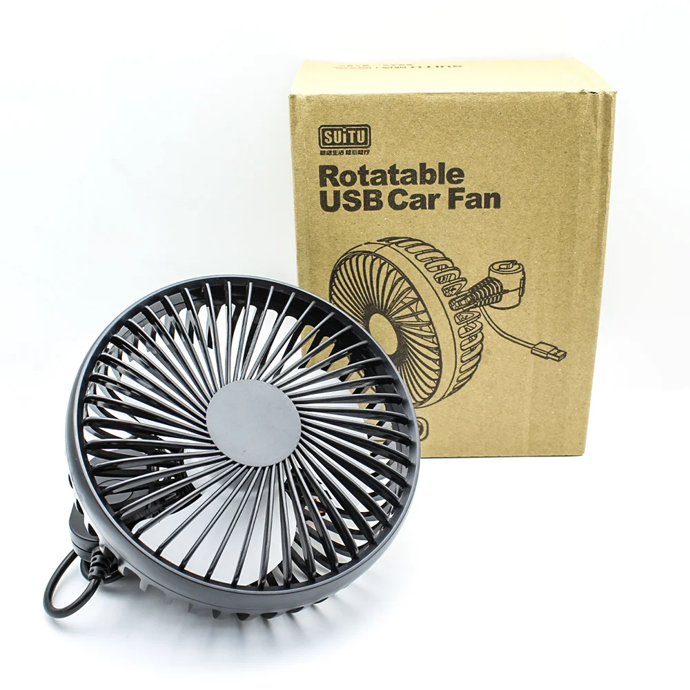 Rotatable Portable USB Car Fan 5 W Power Air Cooling Rechargeable Backrest Bracket For Car