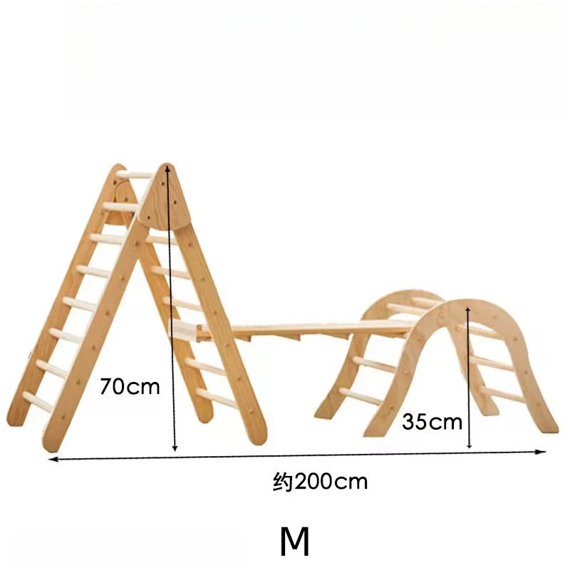 Modern Design Foldable Wooden Indoor Playground Triangle Ladder with Ramp Sliding for School and Hospital Use