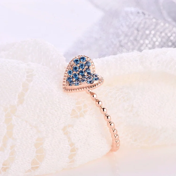 «Любящее сердце, ювелирные изделия для девушек, 100% реальные твердого 9K 375 Лондон Золотое кольцо модель Быстрая доставка