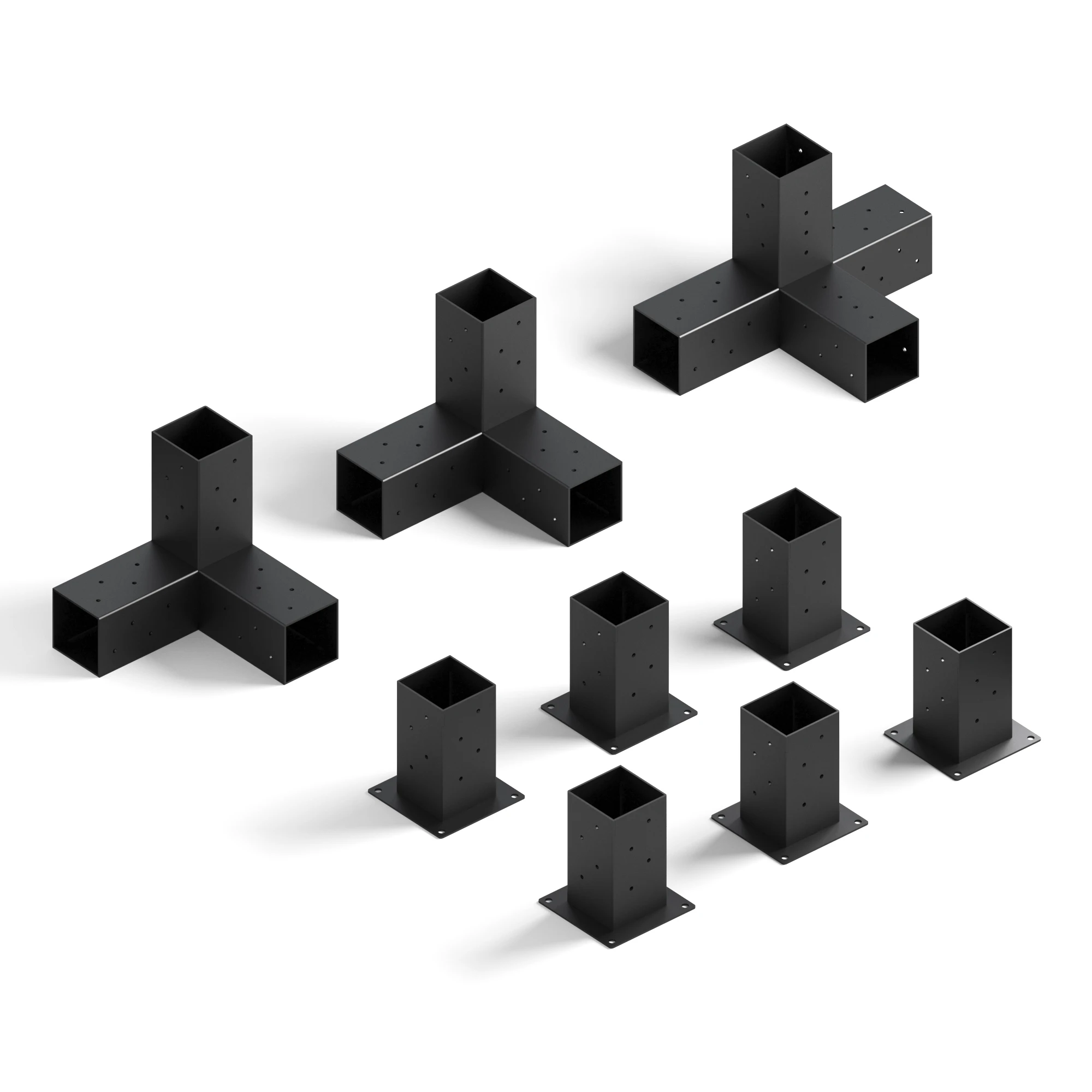 Modular Sizing Pergola Bracket 4x4 3-Way 90 Corner Carbon Structural Steel Pergola Kit Steel Brackets