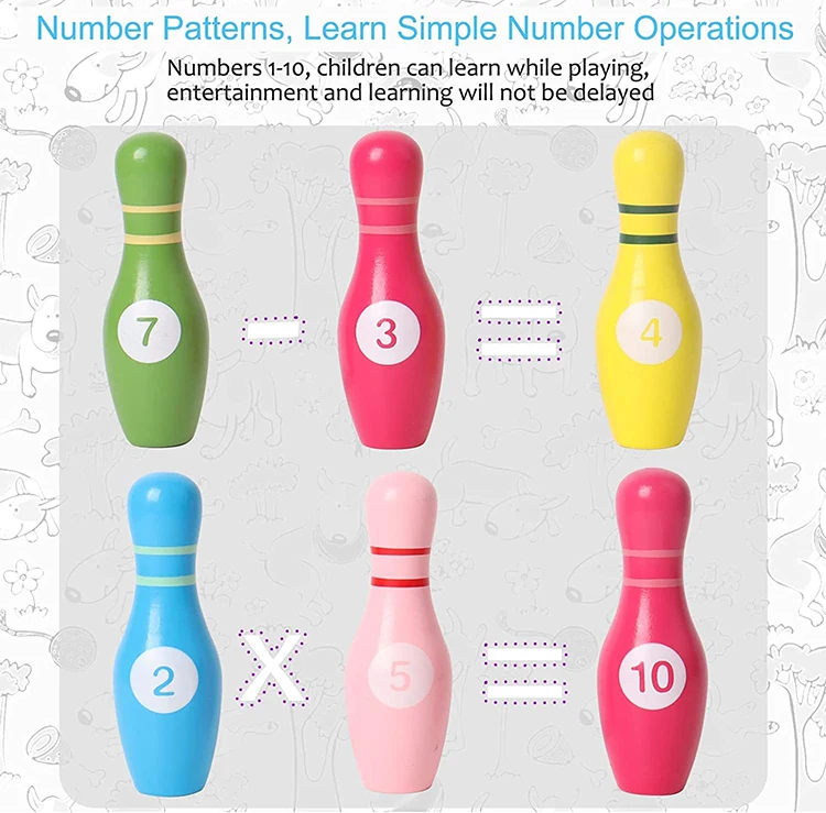 Toys Bowling Children Indoor Sports Puzzle Color Lawn Garden Bowling Game For Kids