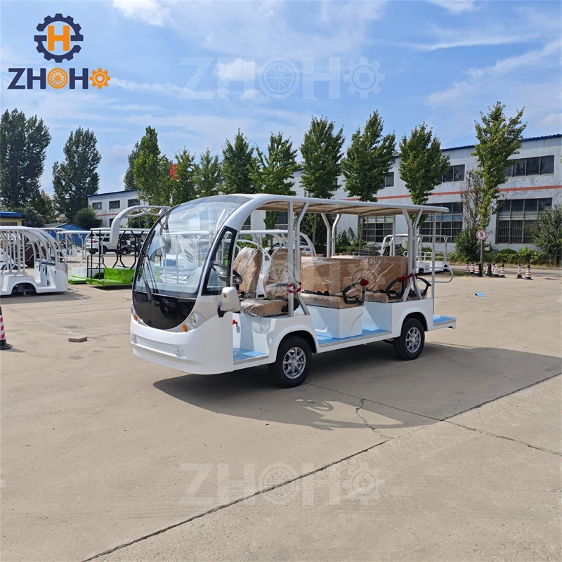 11 Seats Electric Sightseeing Shuttle Bus 100KM Max Travelling Range
