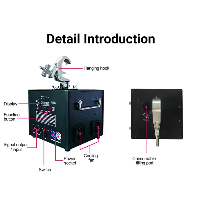 New 500W Mini Stage Effect indoor and outdoor remote control  For Wedding Celebration special effect machine
