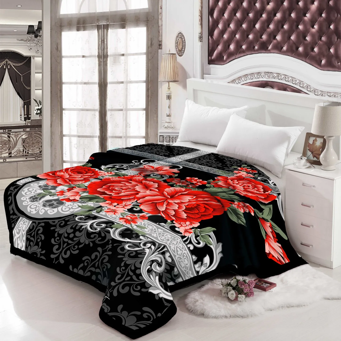 Новый дизайн, классический Арабский стиль, 5,5 кг/6 кг/6,5 кг/7 кг, одеяло из норки с тиснением для зимы