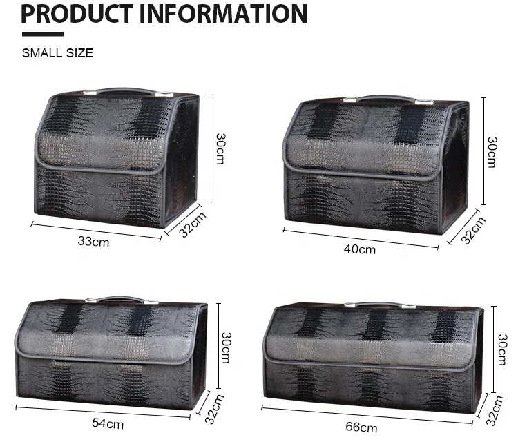 Luxury leather Faux crocodile car trunk storage box