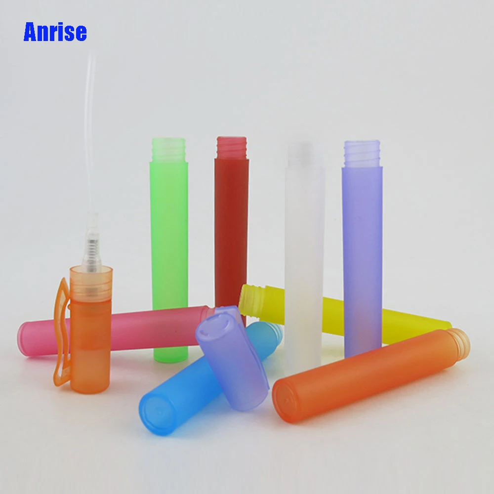 Colored 10ml Thin Plastic Test Tube PP Natural Color Blue/Green/Yellow/Pink Flask Portable Colored Spray Bottles