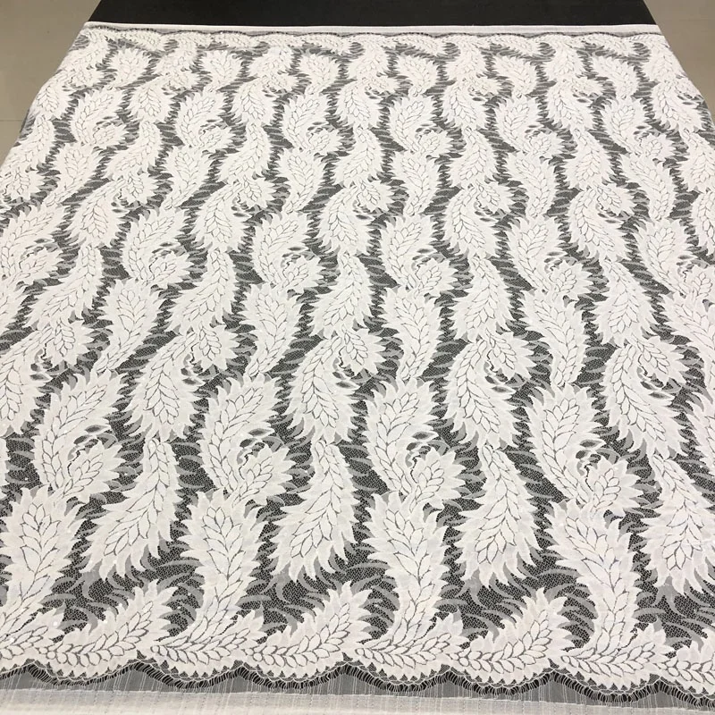 2019 Luxury Swiss Sequin Lace Fabric White Bridal Tulle Lace Fabric for dress