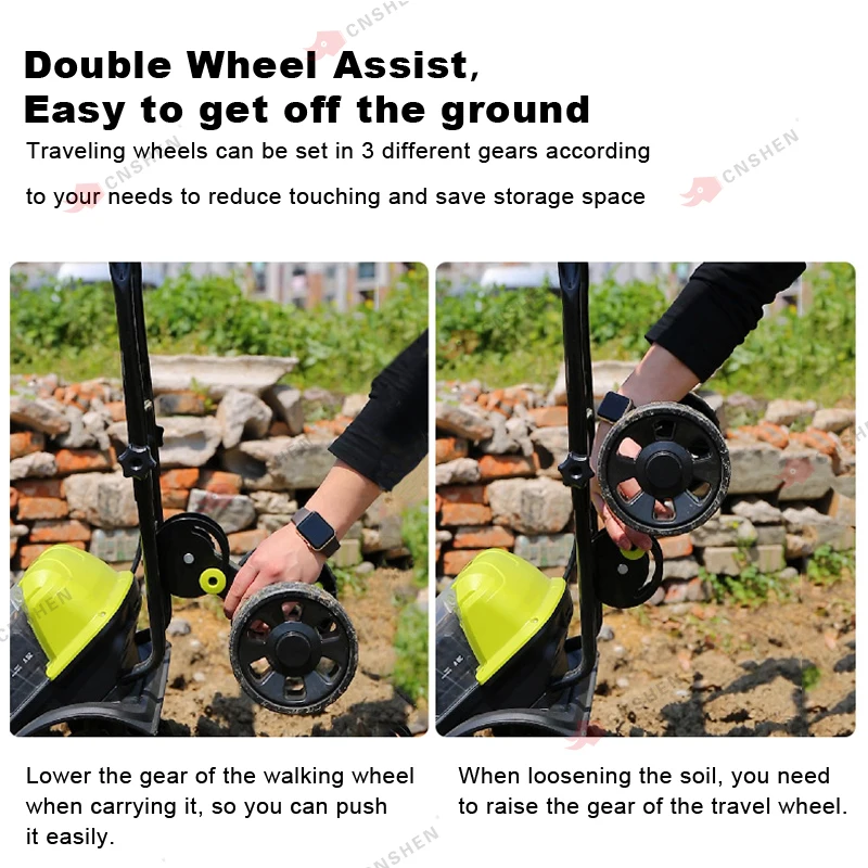 Double 40V Li-ion battery powerful multi-function agriculture and garden mini loosening tiller cultivator