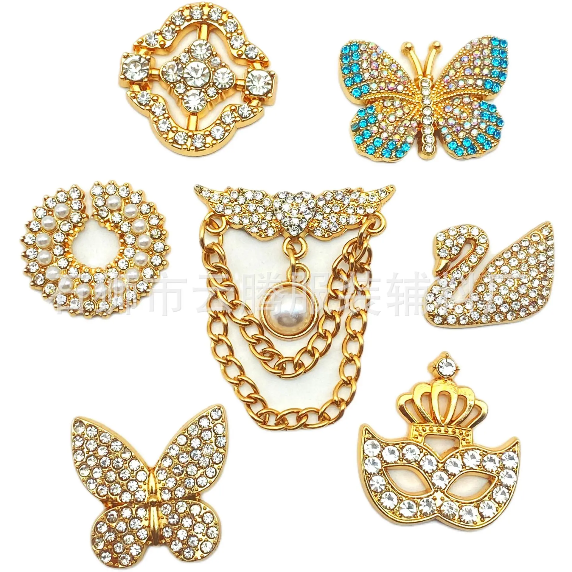 Wholesale Luxury Bling Croc Charms Metal Designer Charms Diamond Shoe Charms Decoration