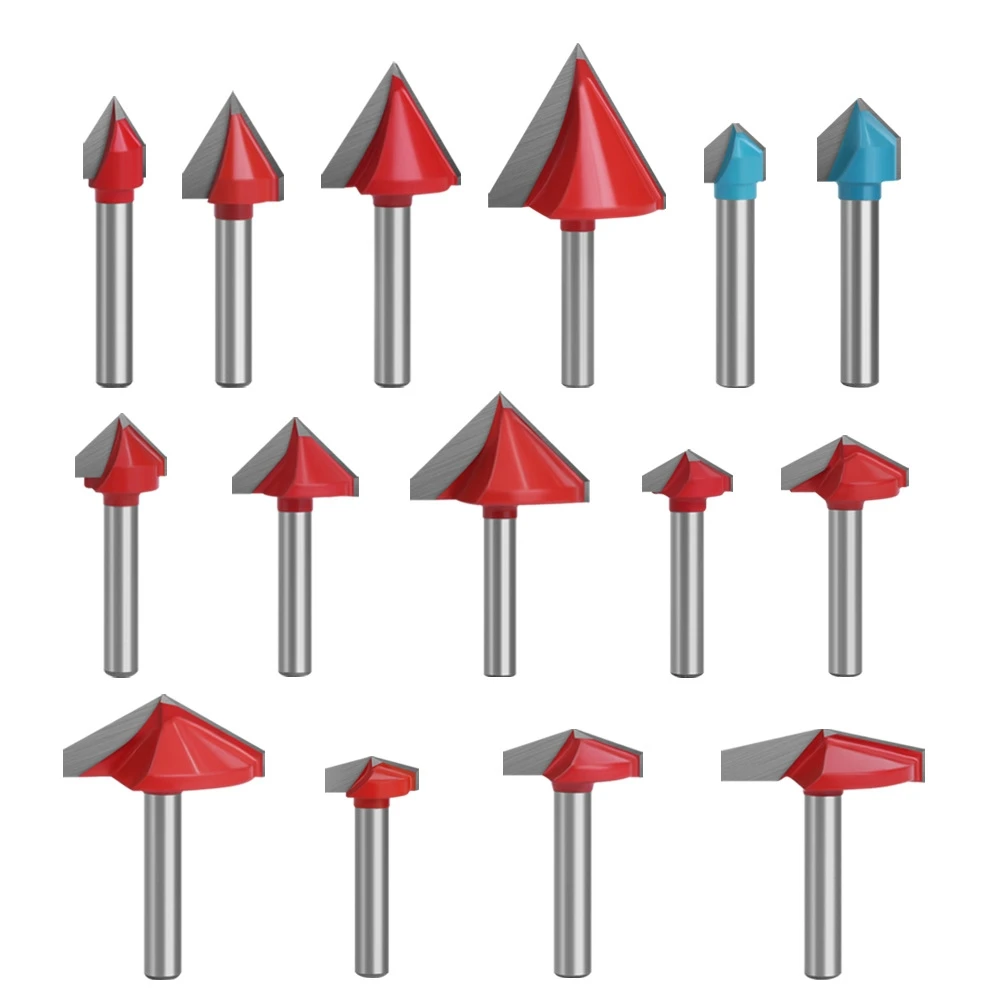 6mm Industrial Quality wood Engraving Knife 3D V Shape CNC Grooving Router Bit