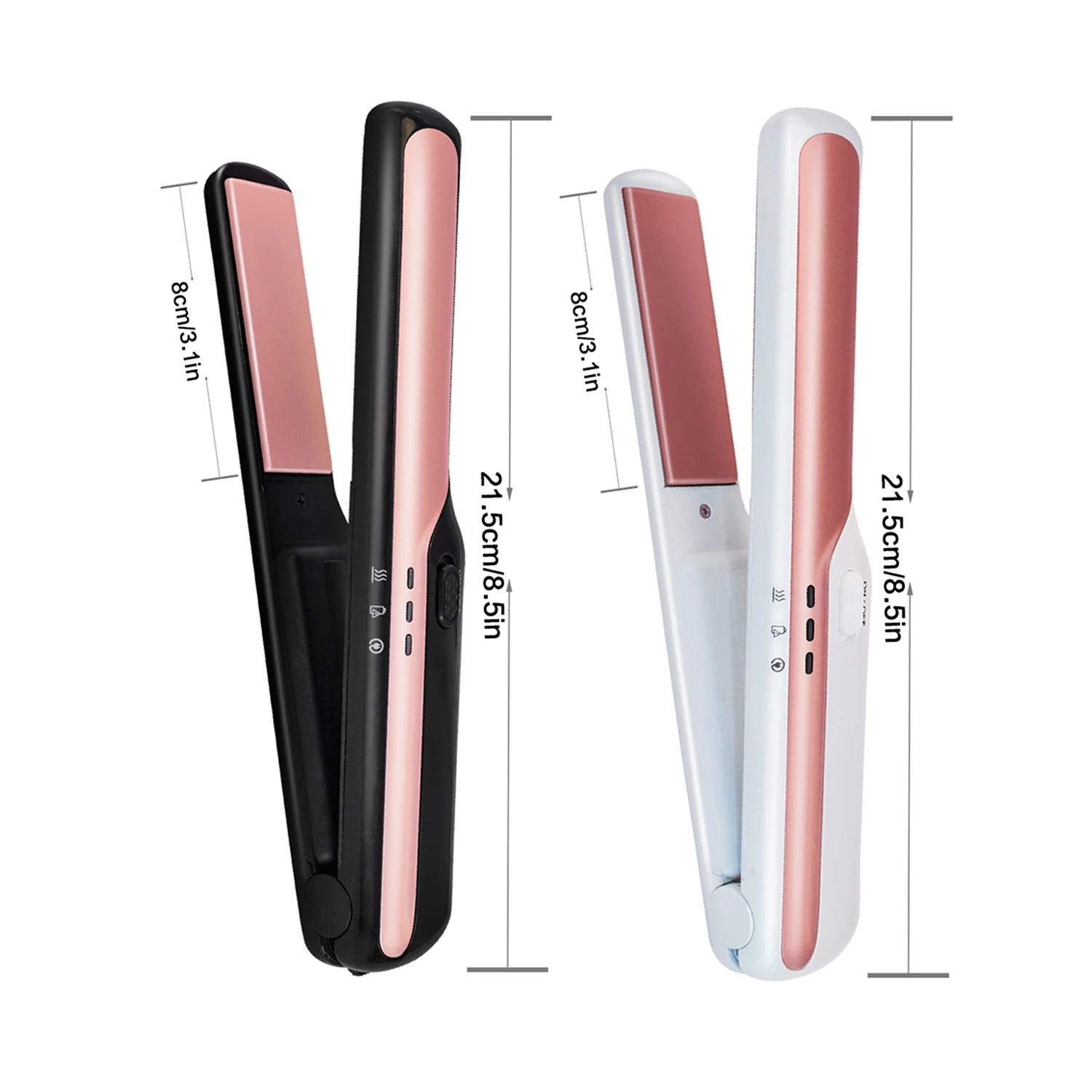 Vkk Plancha 220C Wireless Straightener Mini Cordless Flat Iron Cordless Hair Crimper